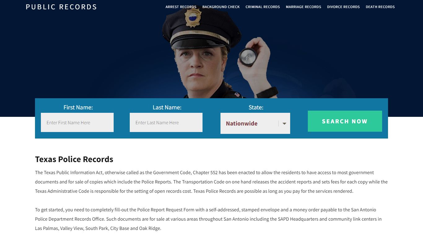 Texas Police Records | Get Instant Reports On People